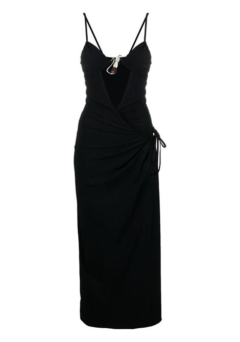 Black Nebular wrap midi dress - women